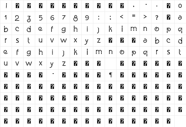 Eco Bamboo Fun Regular  glyph index