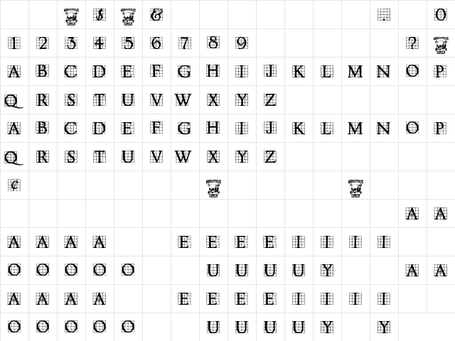 Timesnow Regular  glyph index