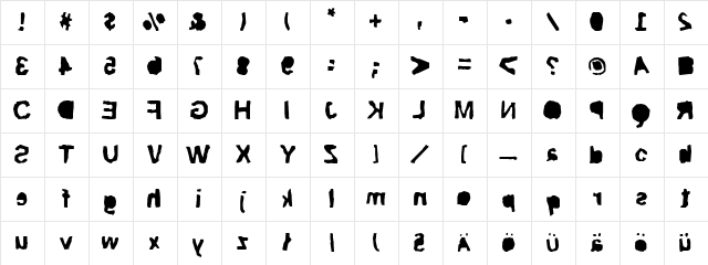 ripTRASHcut Regular  glyph index