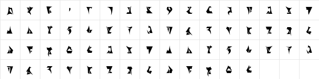 Klinganese Plain  glyph index