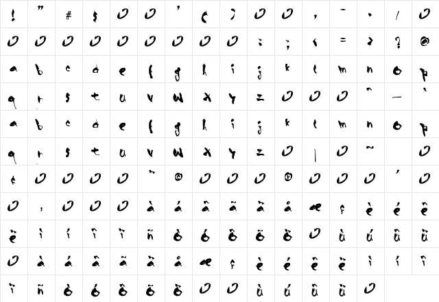 Blue Skin Pacify  glyph index