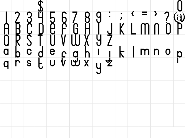 Bingke Setile DEMO Regular  glyph index
