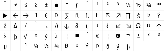 Cocon LightConExp  glyph index