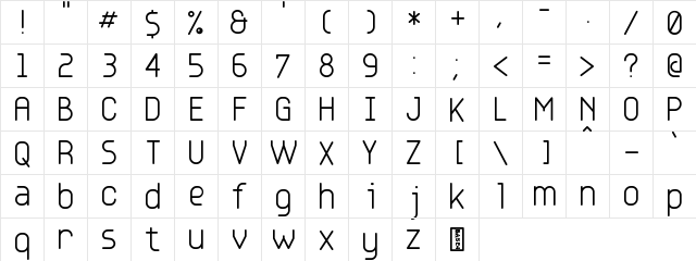 Base 4 Regular  glyph index