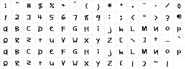 DearTeacher-Normal Bold Bold  glyph index
