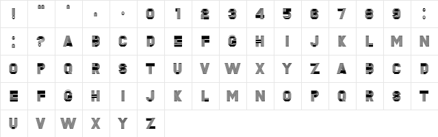 Fudged Regular  glyph index