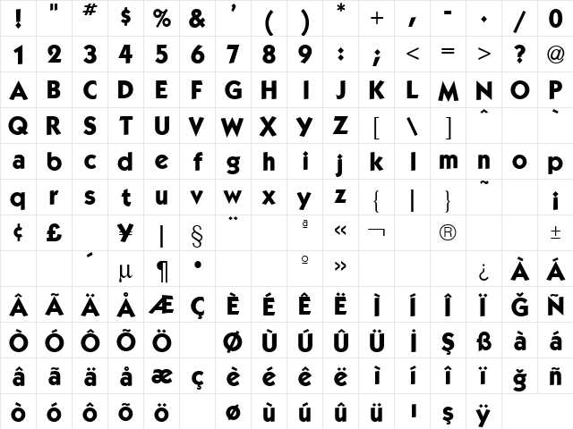 TR Kabel Bd Normal  glyph index