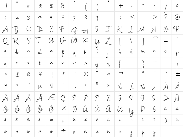 DartangnonITC TT Regular  glyph index