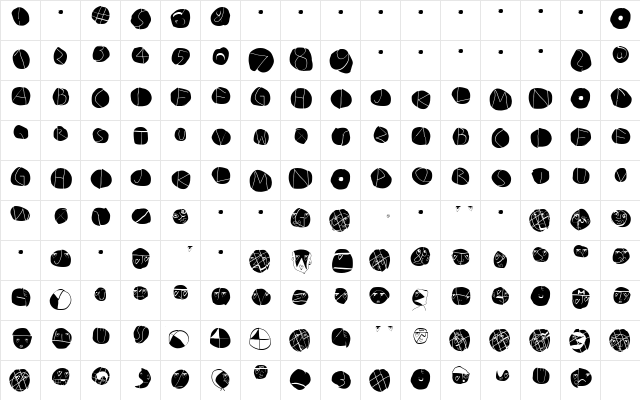 DiskO-LightInvers Regular  glyph index