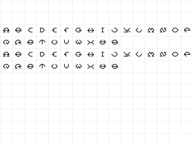 Inside Regular  glyph index