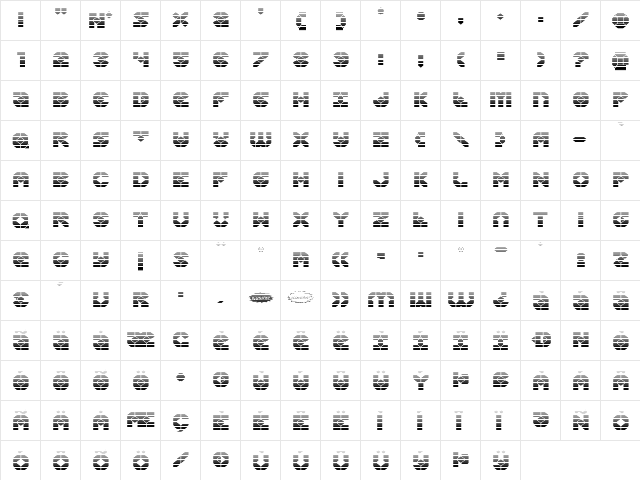 Zoom Runner Gradient Regular  glyph index