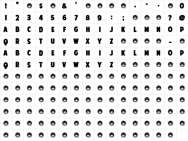 American Purpose STRIPE 1 Regular  glyph index