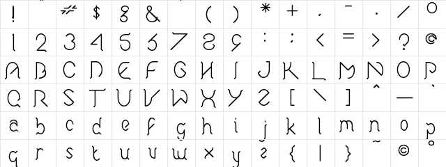 El Wonko Regular  glyph index