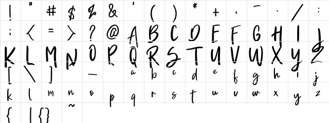 brewoke Regular  glyph index