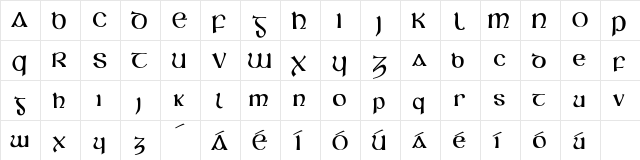 Slǩne Regular  glyph index