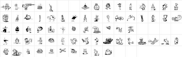 FontooniesTwo Regular  glyph index