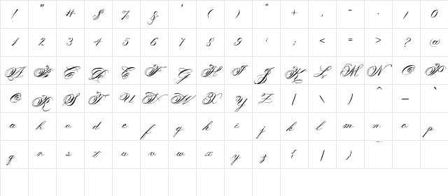 CK Amour Regular  glyph index