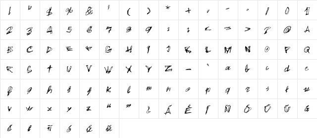Egido Val Handstyle 1  glyph index