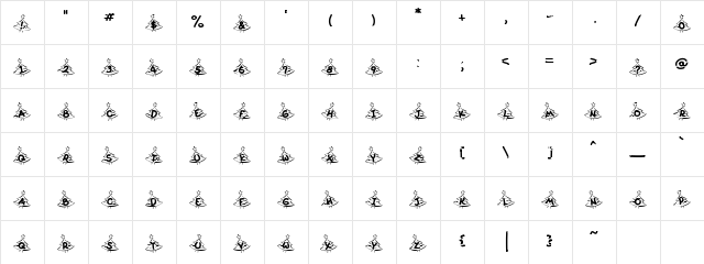LD TrimaTree Regular  glyph index