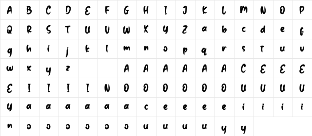 Salting Personal Use  glyph index