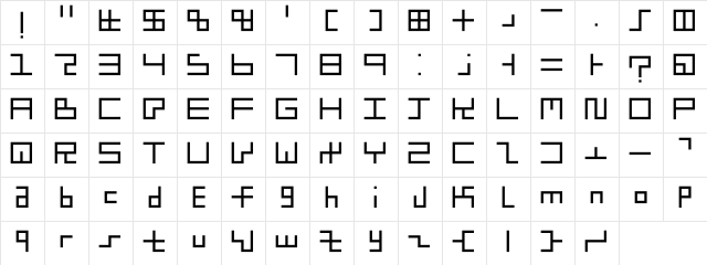 littleboxes Medium  glyph index