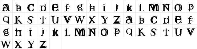 Englishgothic Regular  glyph index