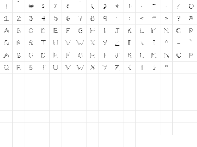CK Zig Zag Regular  glyph index