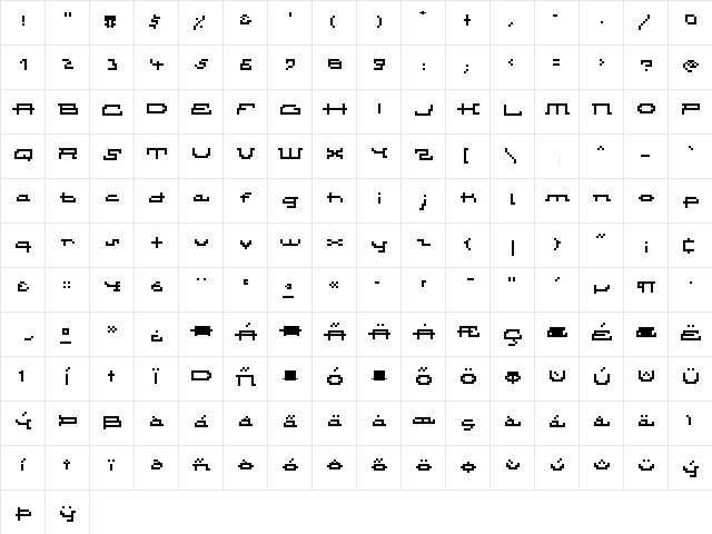 AtomicInline Medium  glyph index