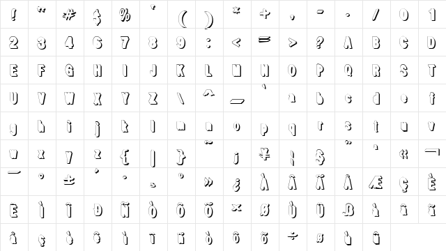 White Free Regular  glyph index