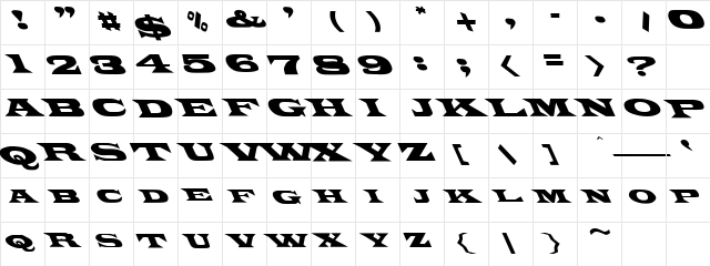 Poncho Via Leftified Regular  glyph index