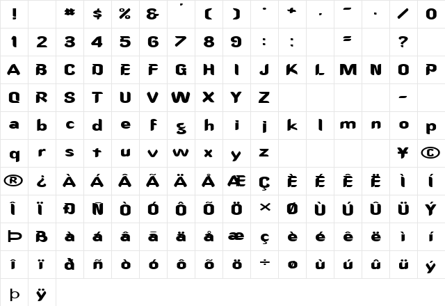 FZ HAND 15 EX Normal  glyph index