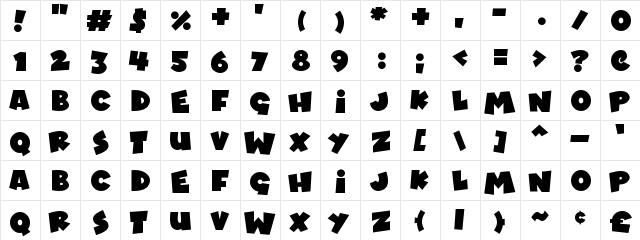 Lovely Madness Regular  glyph index