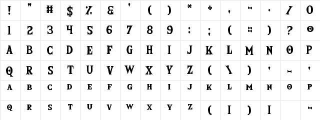 The Wild Breath of Zelda Regular  glyph index