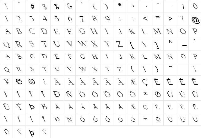 FZ OUTLINE 2 LEFTY Normal  glyph index