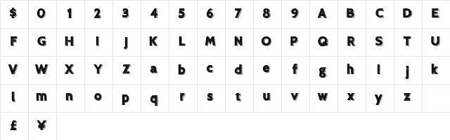 XeroTypique Regular  glyph index