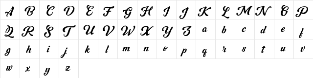 Grandyose FREE Regular  glyph index