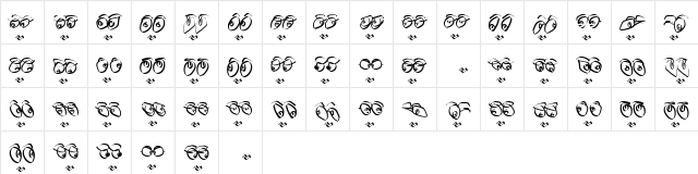 SchauSchau Regular  glyph index