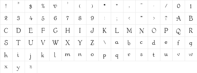 Orange Normal  glyph index
