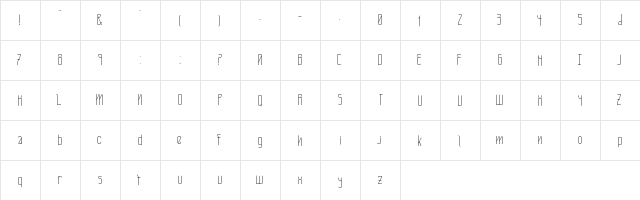 Few karen 1 Regular  glyph index