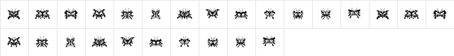 Schmetterlinge Regular  glyph index