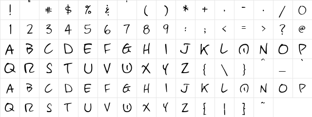 DJ Bassoon Regular  glyph index