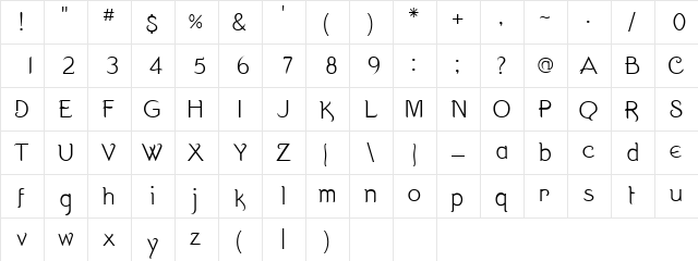 AL Morning Regular  glyph index