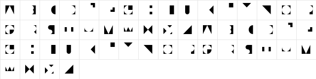 Deko Yello  glyph index