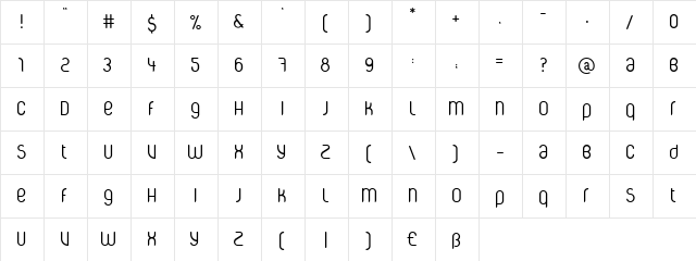 CorpusCare Light  glyph index