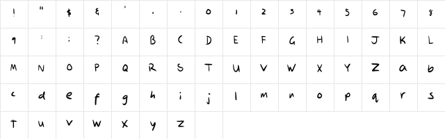 Best Friends Regular  glyph index