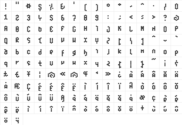 Hive Base  glyph index