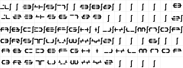 DEOXY Regular  glyph index