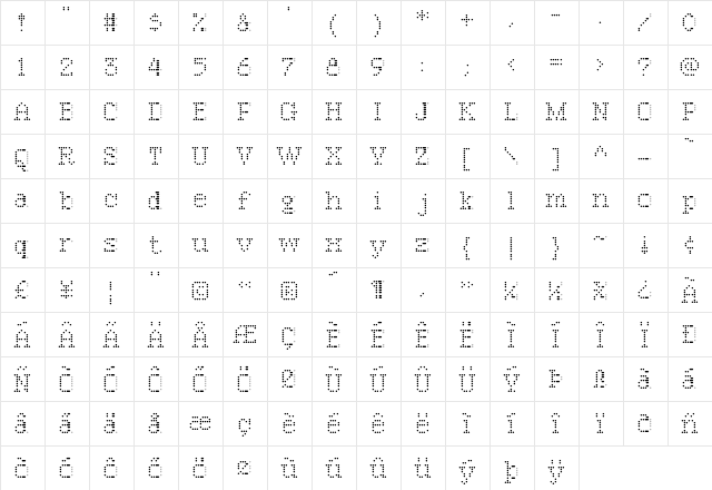 CK Punchmat Regular  glyph index