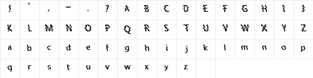 Jaez Regular  glyph index
