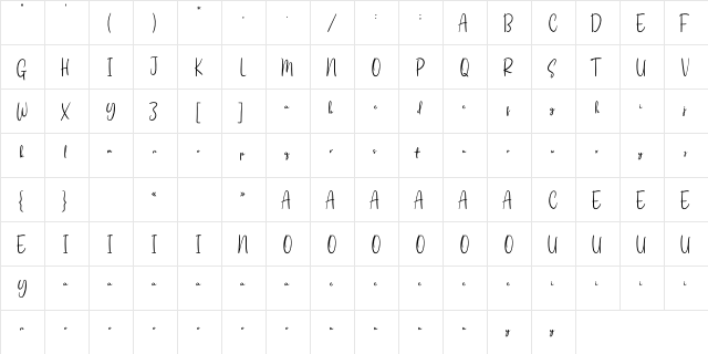 Sunflower Spring Personal Use  glyph index